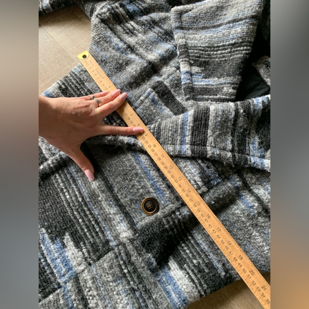 ▶️ PrAna Arria Wool Sweater Jacket Womens XS Gray Blue Button Coat Gorpcore - Picture 10 of 15
